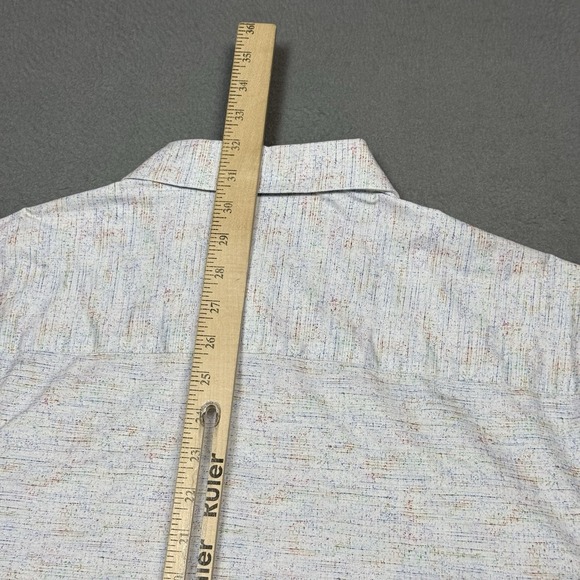 Bugatchi 8 Way Stretch Shirt Mens XL Short Sleeve Geometric Slim Performance - Picture 8 of 8
